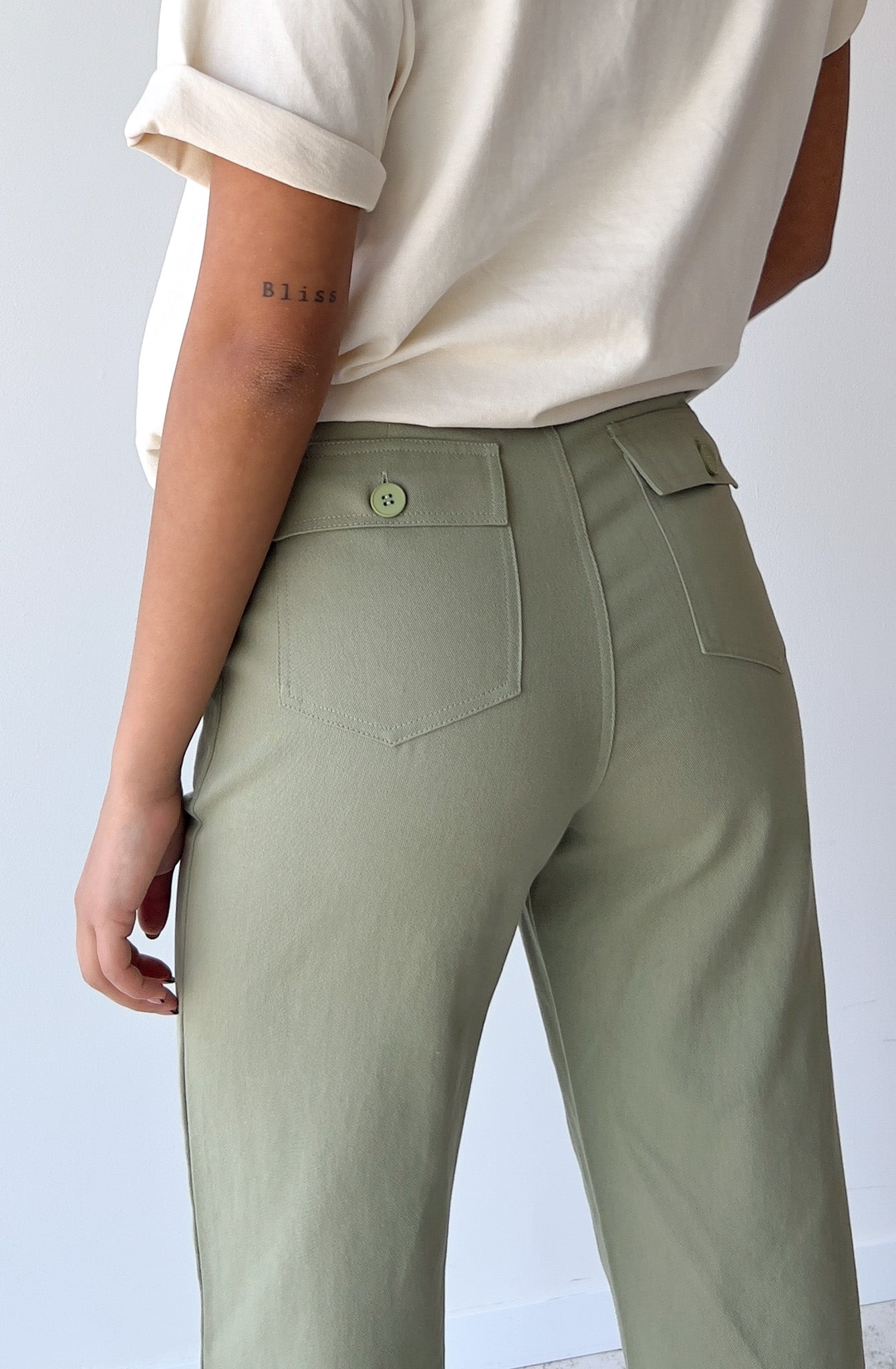 מכנסי דנים בליקר - ירוקים