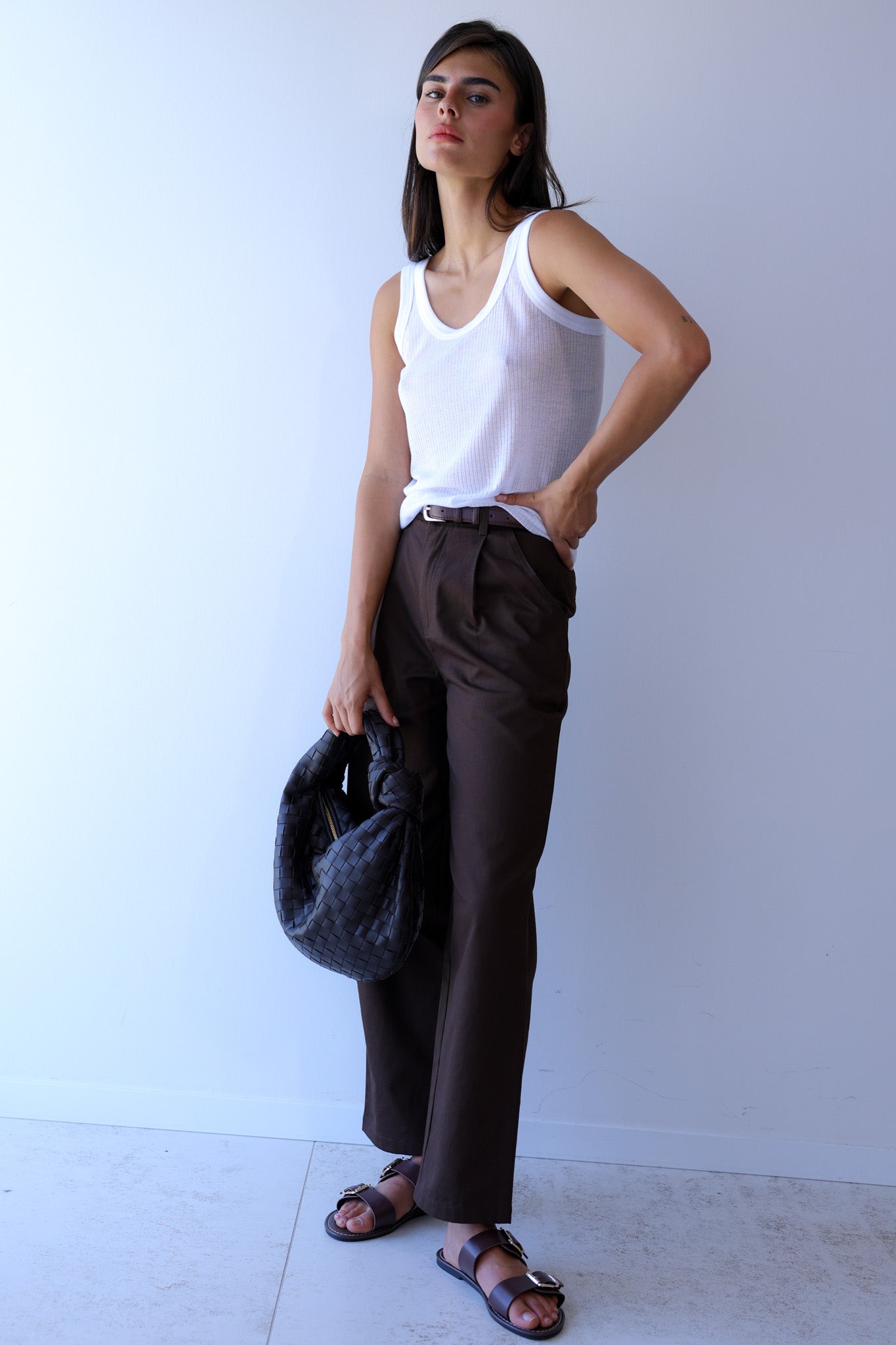 מכנסי צ׳ינו - חום שוקולד