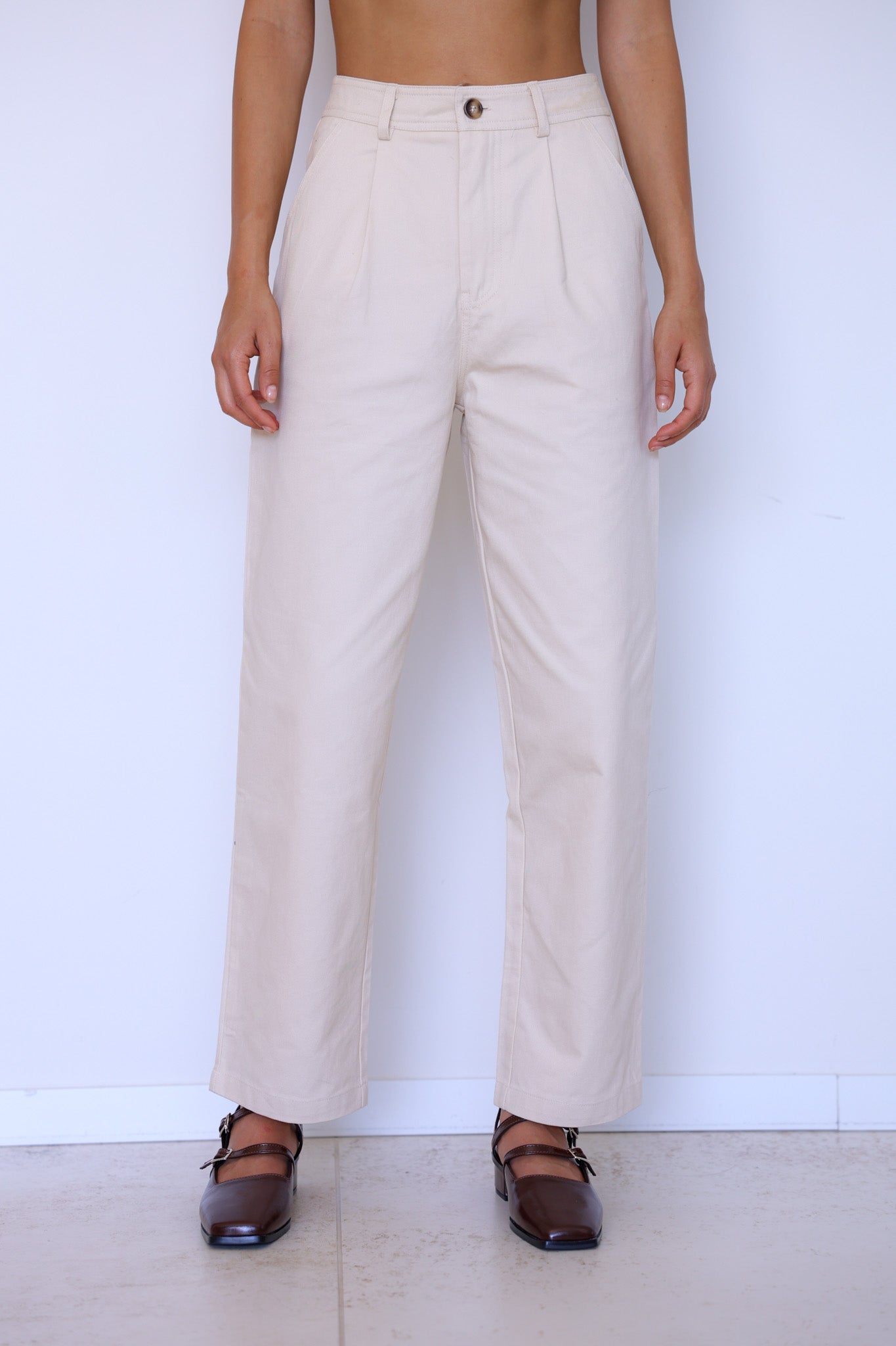 מכנסי צ׳ינו - שמנת