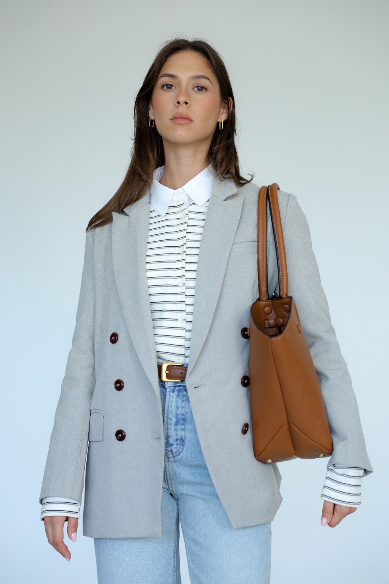 קרדיגן פסים פרוסטי - בייס שחור ולייט גריי